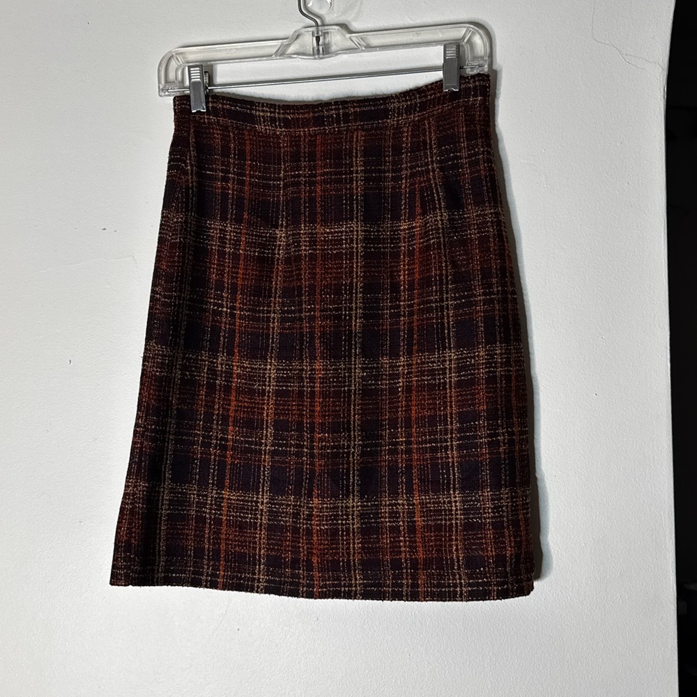 dressbarn A-Line Skirt in Red and Black Plaid